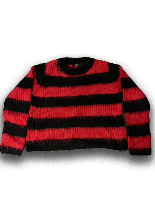 STRIPPED KNIT (RED)